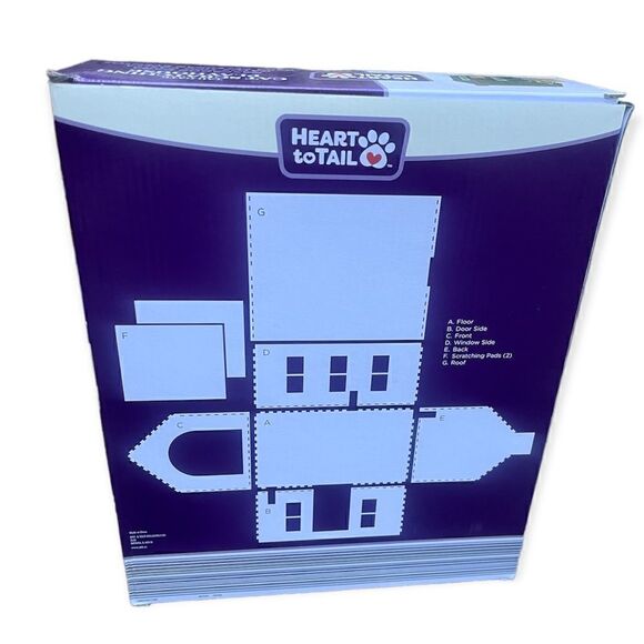 HEART TO TAIL TAILGATE CAT SCRATCHING PLAYHOUSE WITH CATNIP CAT HOUSE NEW IN BOX - Picture 9 of 9